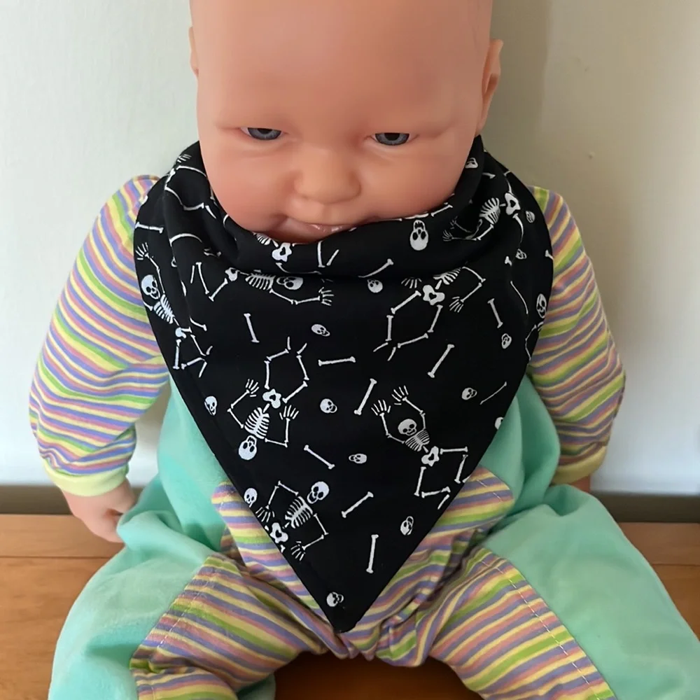 Halloween skeletons baby bandana bib